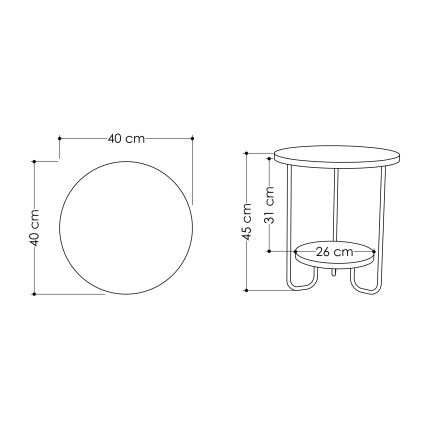 Beistelltisch CORRO 45x40 cm braun