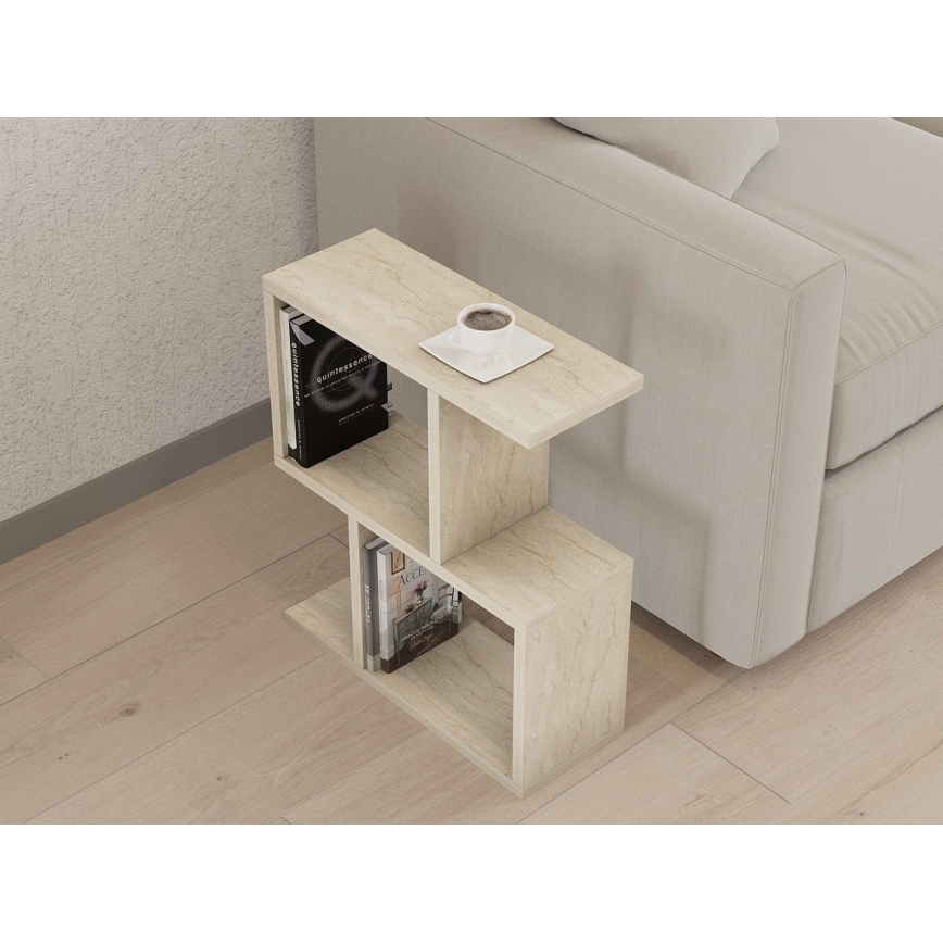 Beistelltisch CROS 45x17 cm Marmordekor/beige