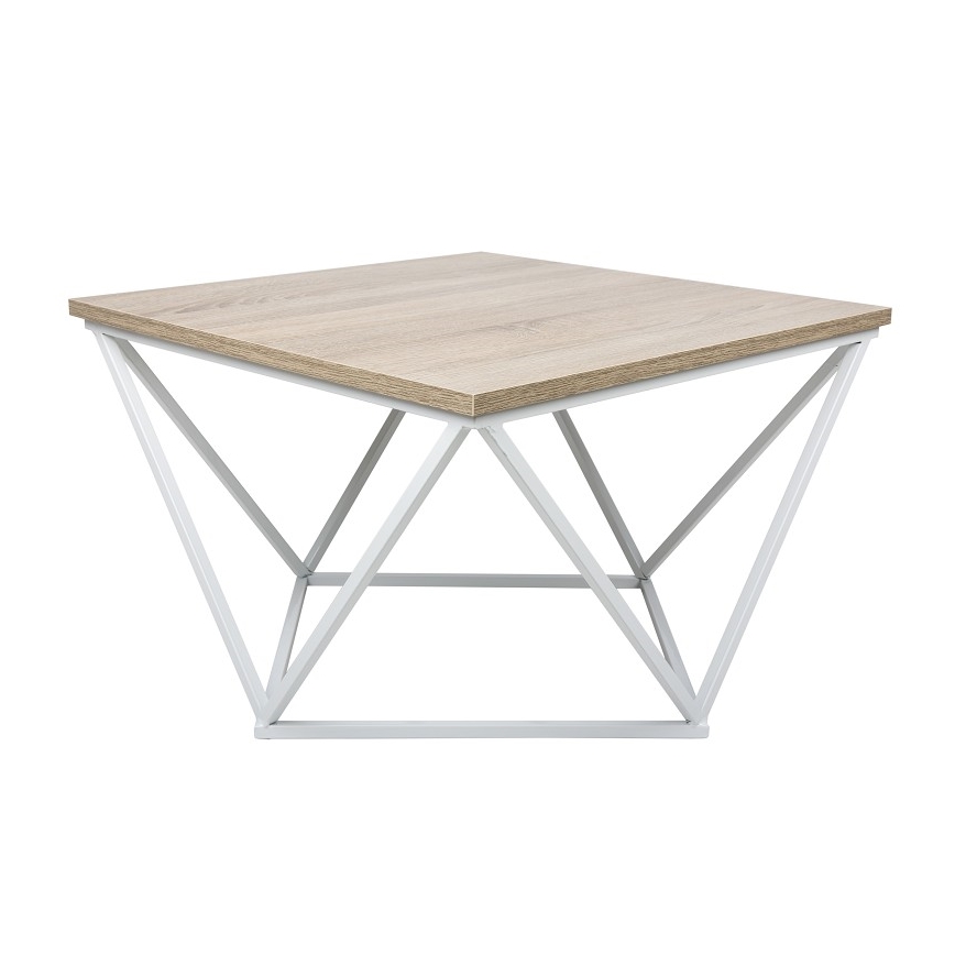 Beistelltisch CURVED 62x62 cm weiß/braun