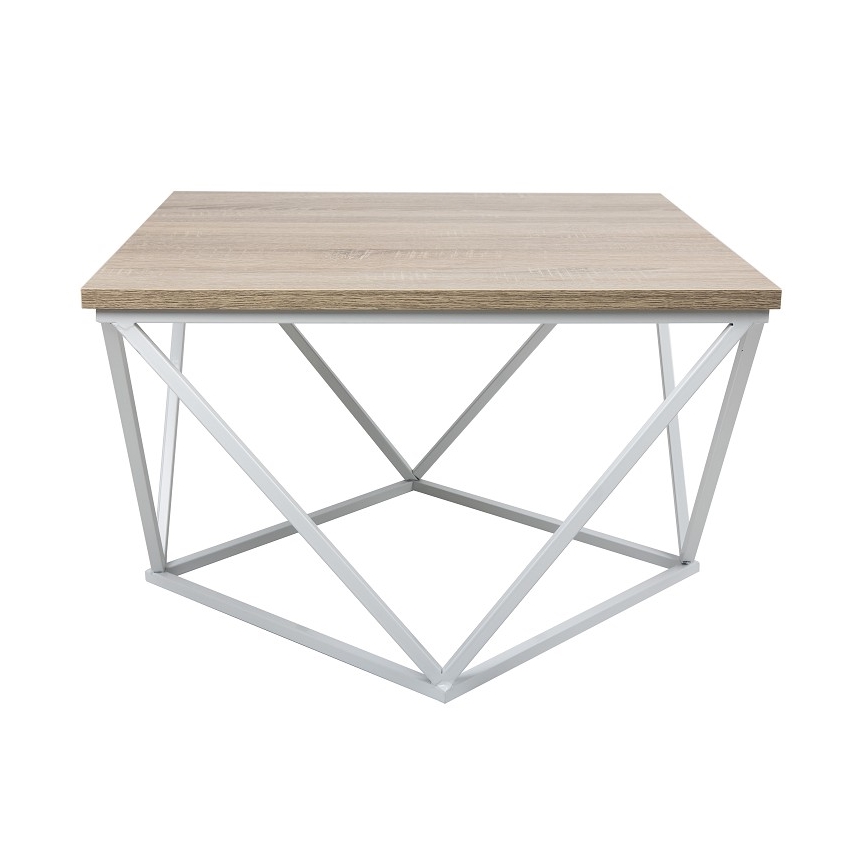 Beistelltisch CURVED 62x62 cm weiß/braun