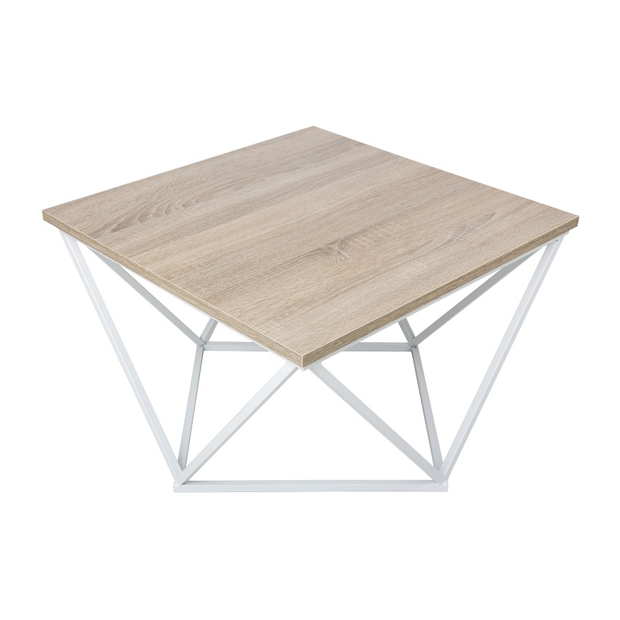 Beistelltisch CURVED 62x62 cm weiß/braun