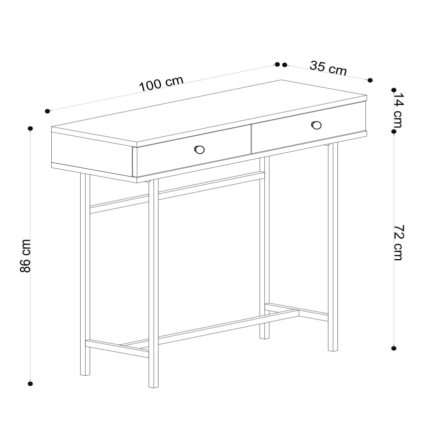 Beistelltisch ESTA 86x100 cm braun