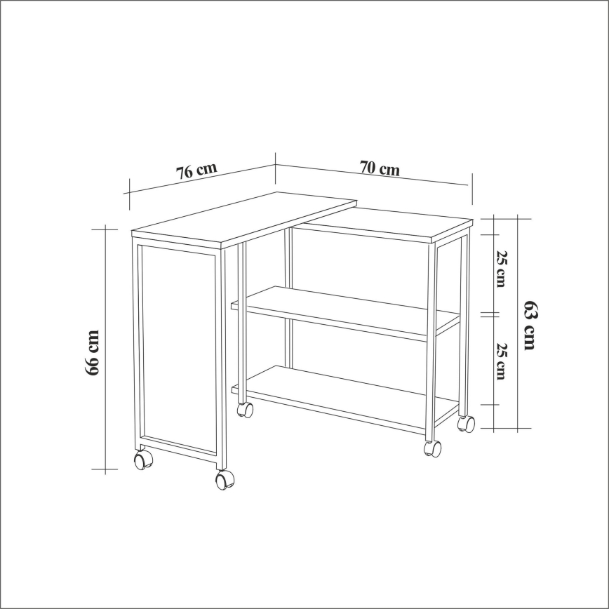 Beistelltisch MELIN 63x70 cm braun/schwarz