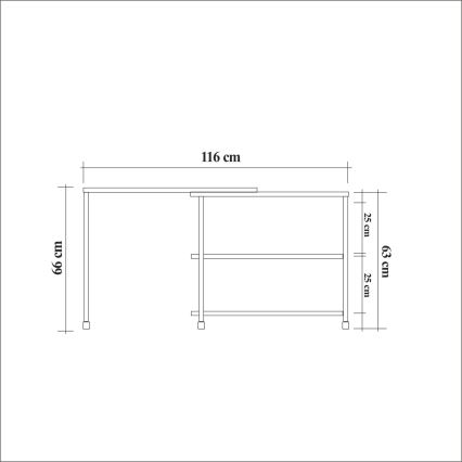 Beistelltisch MELIN 63x70 cm braun/schwarz