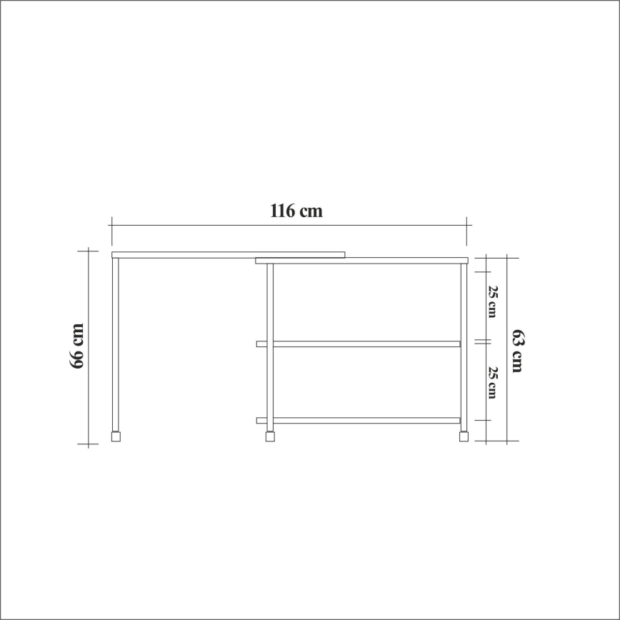 Beistelltisch MELIN 63x70 cm braun/schwarz