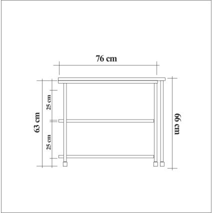 Beistelltisch MELIN 63x70 cm braun/schwarz