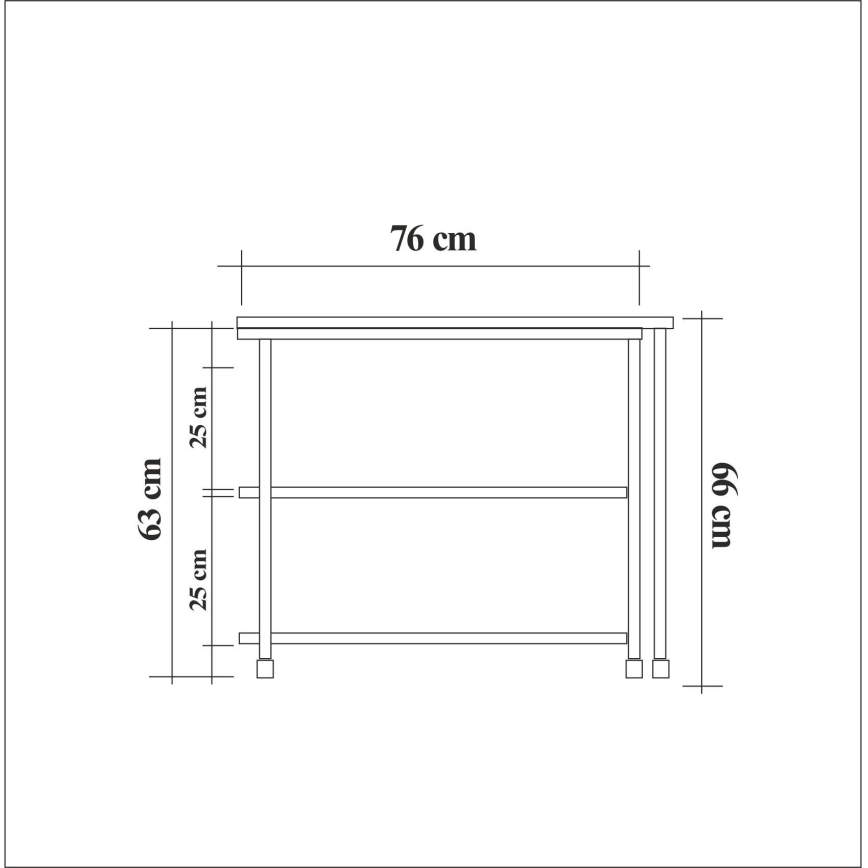 Beistelltisch MELIN 63x70 cm braun/schwarz