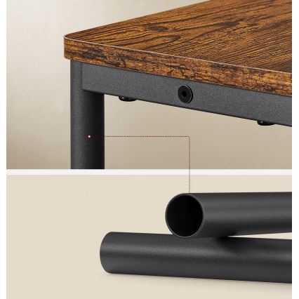 Beistelltisch mit integrierter Steckdose und USB-Anschlüssen ROD Braun/Schwarz