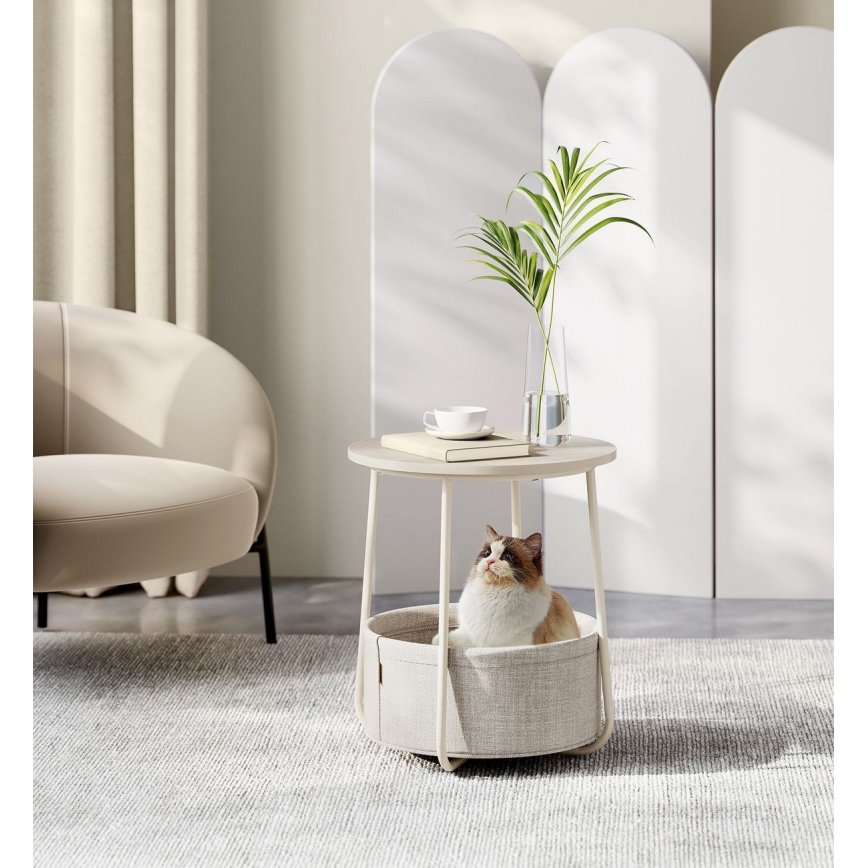 Beistelltisch NOIRA creme/weiß