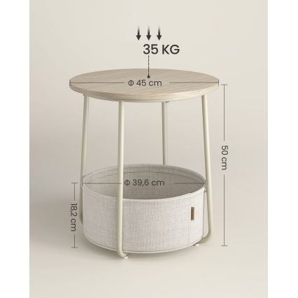 Beistelltisch NOIRA creme/weiß