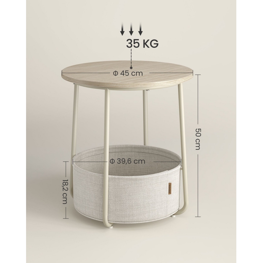 Beistelltisch NOIRA creme/weiß