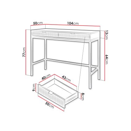 Beistelltisch NOVA 77x104 cm grau/schwarz