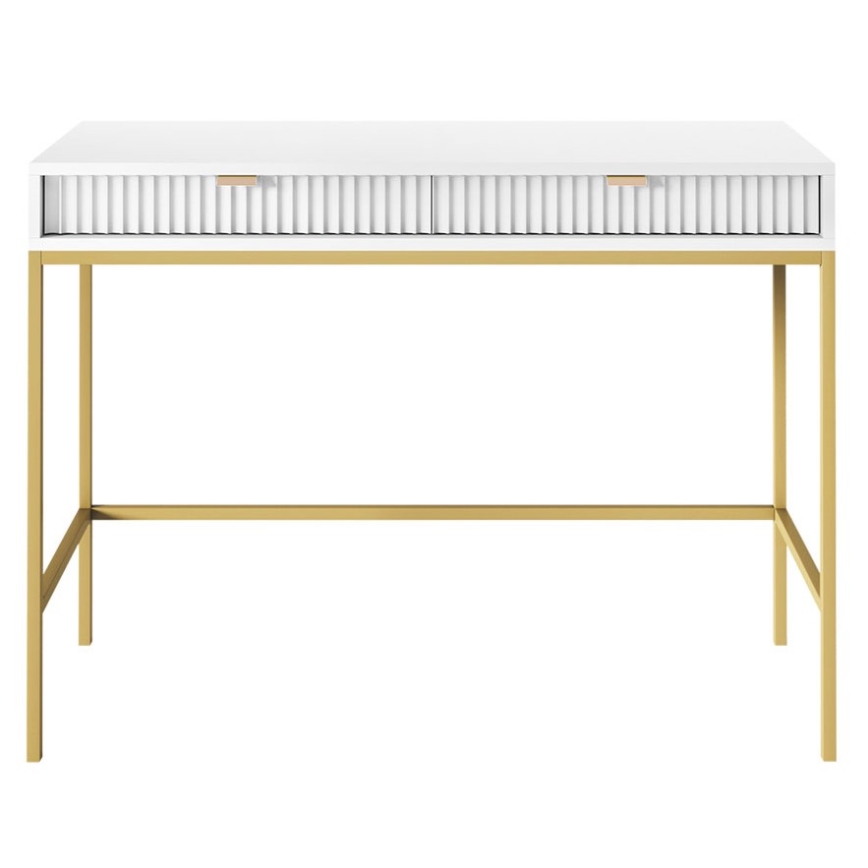 Beistelltisch NOVA 77x104 cm weiß/golden