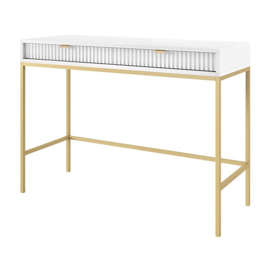 Beistelltisch NOVA 77x104 cm weiß/golden