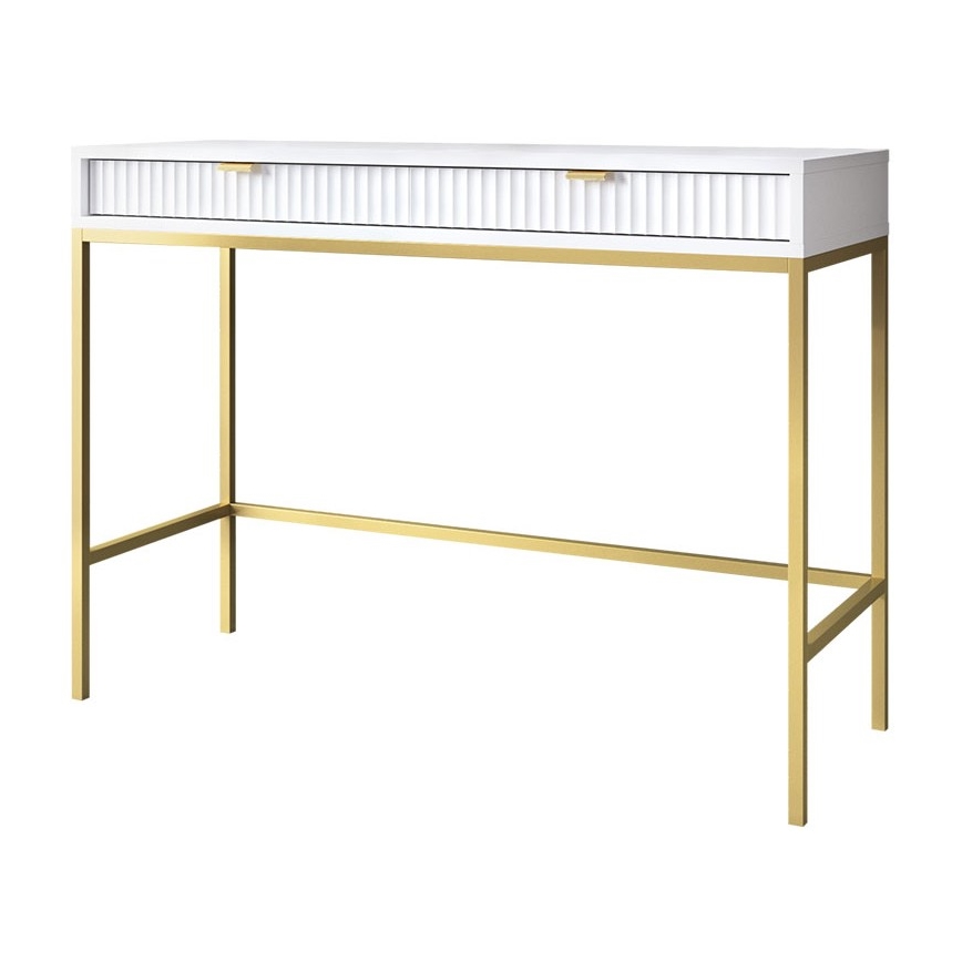 Beistelltisch NOVA 77x104 cm weiß/golden
