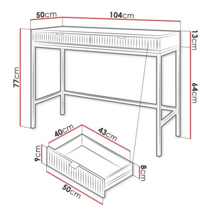 Beistelltisch NOVA 77x104 cm weiß/golden