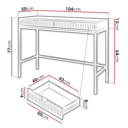 Beistelltisch NOVA 77x104 cm weiß/schwarz