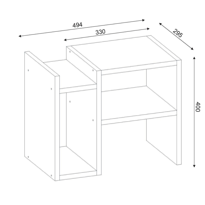 Beistelltisch PIYON 40x49,4 cm weiß