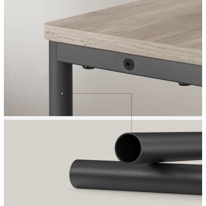 Beistelltisch ROD mit integrierter Steckdose und USB-Anschlüssen, braun/schwarz