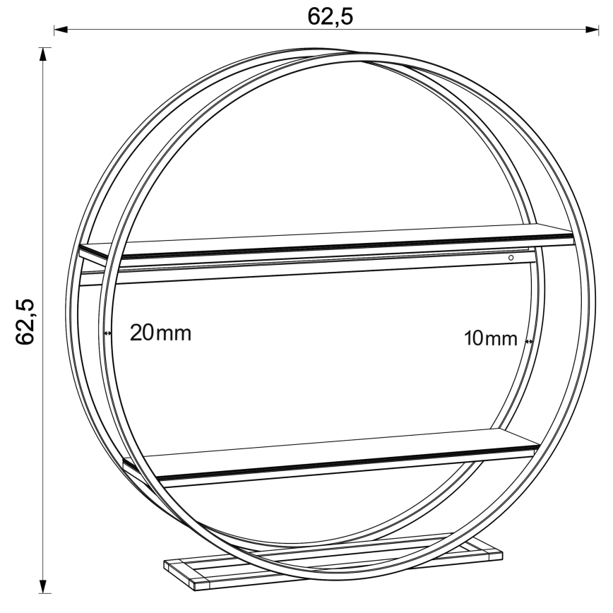 Beistelltisch SHELF d 62,5 cm Eiche