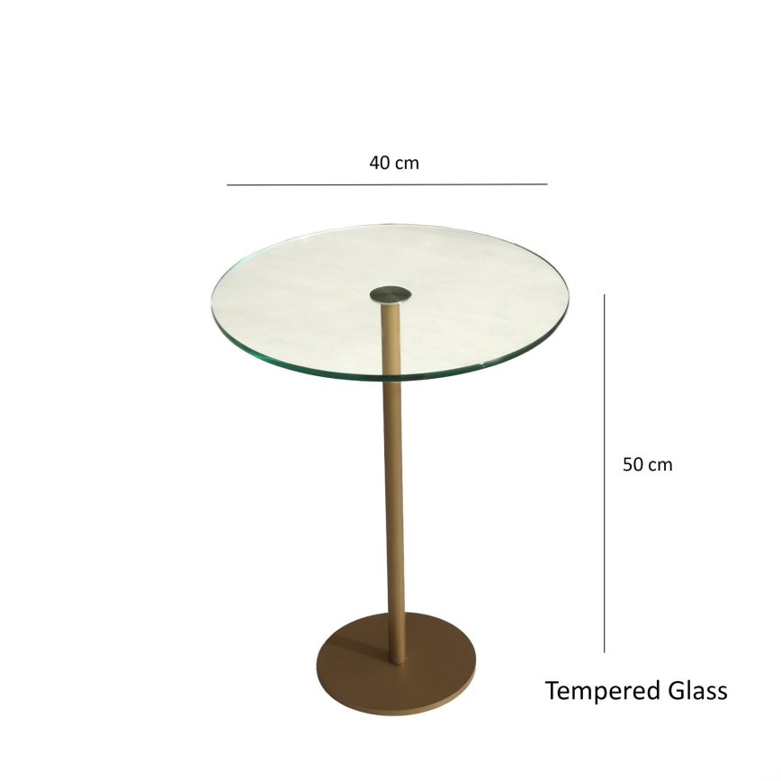 Beistelltisch SOCIAL 50x40 cm golden/klar