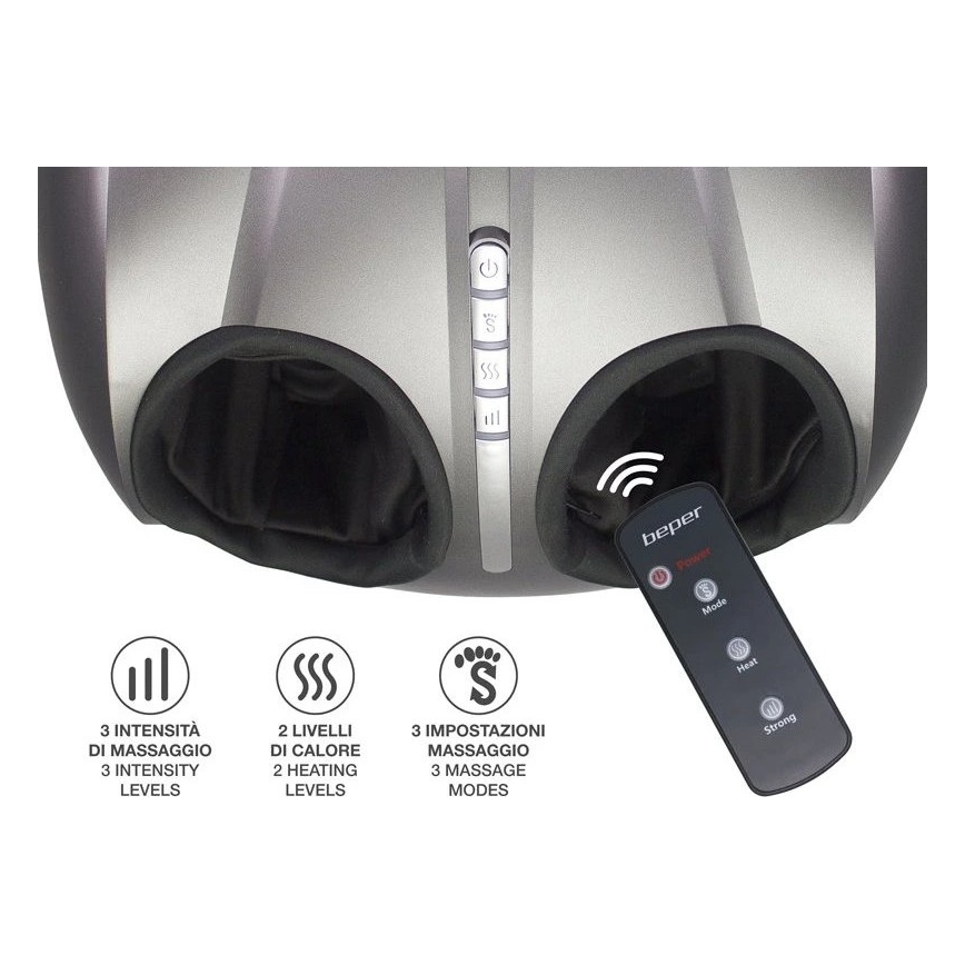 Beper - Fußmassagegerät SHIATSU 36W/230V + Fernbedienung