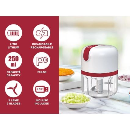 Beper - Wiederaufladbarer Zerkleinerer 30W/5V 1500 mAh 250 ml