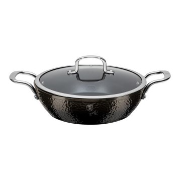 BerlingerHaus - Flacher Topf mit Titanbeschichtung + Deckel 28 cm schwarz
