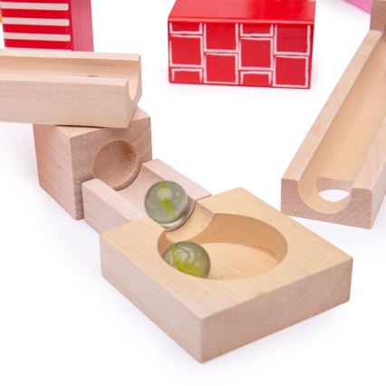 Bigjigs Toys - Holz-Murmelbahn bunt