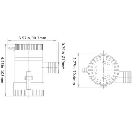 Bilgenpumpe für Boot, 12 V, 47 l/min
