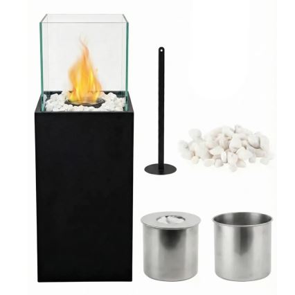 Bio-Kamin ALICANTE 26,5x80,5 cm 2kW schwarz