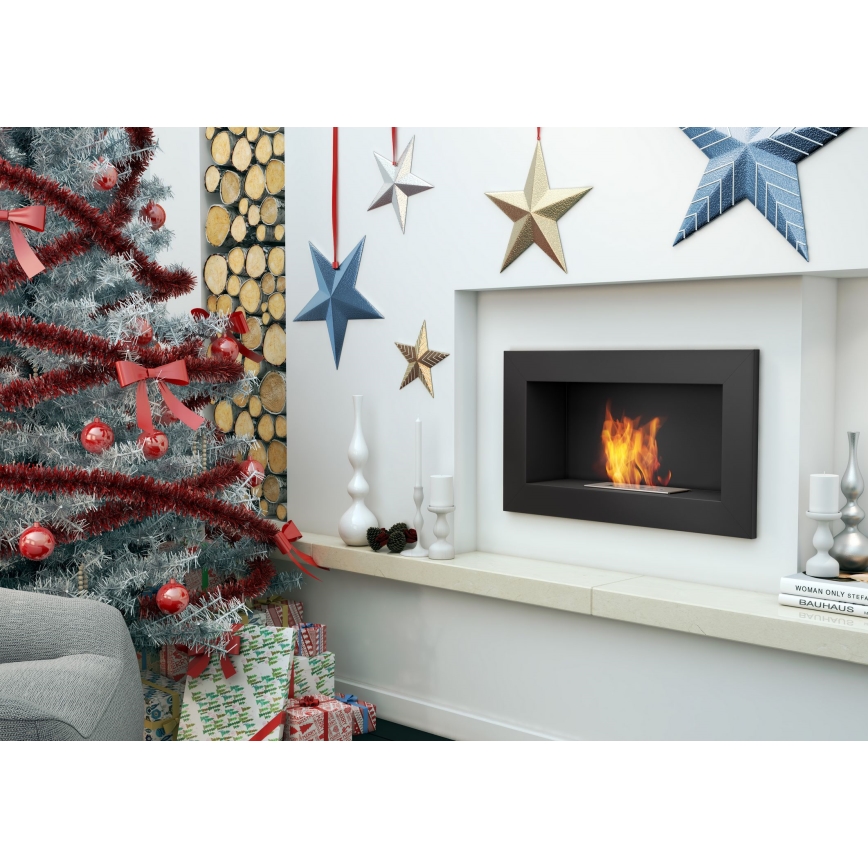 Kratki - Eingebauter BIO-Kamin 37,4x64,8 cm 1 kW schwarz