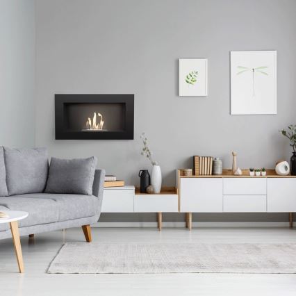 Kratki - Eingebauter BIO-Kamin 37,4x64,8 cm 1 kW schwarz