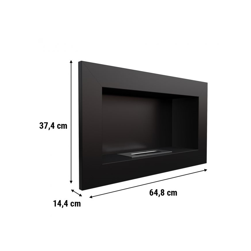 Kratki - Eingebauter BIO-Kamin 37,4x64,8 cm 1 kW schwarz