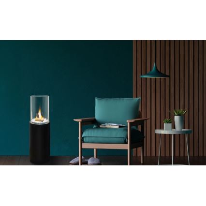 Bio-Kamin ROMA 26,5x80,5 cm 2kW schwarz + Schutzabdeckung