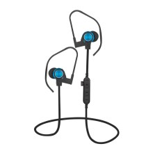 Bluetooth-Kopfhörer mit Mikrofon und MicroSD-Player schwarz/blau