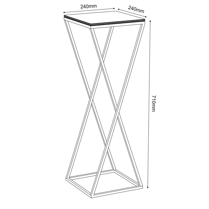 Blumenständer 70x24 cm schwarz