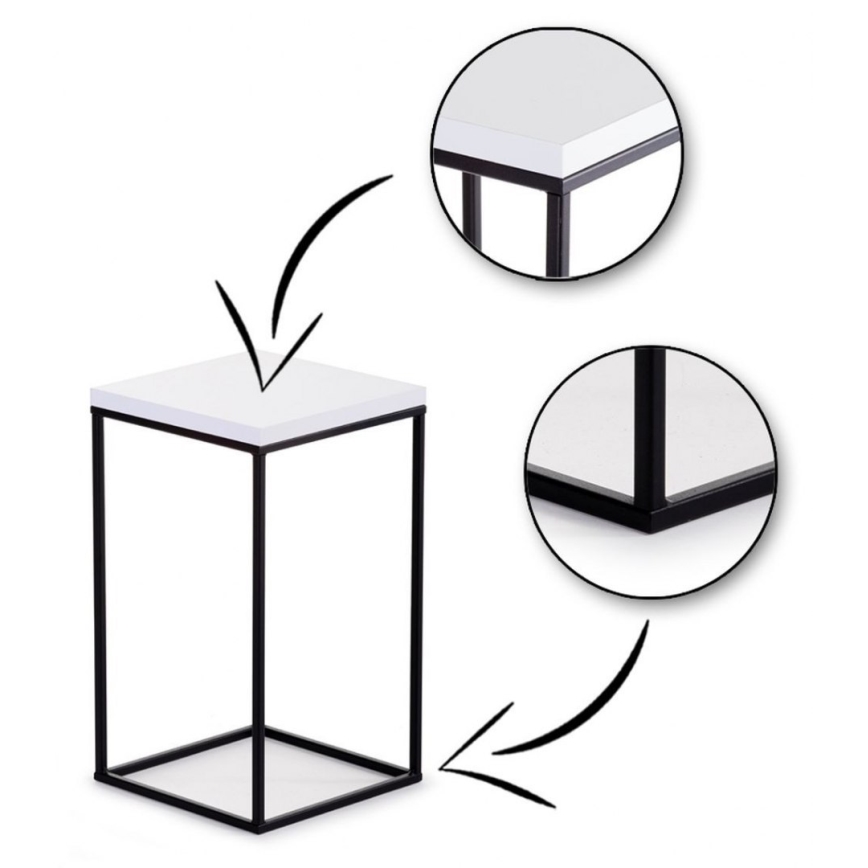 Blumenständer BASICLOFT 40x24 Weiß/Schwarz