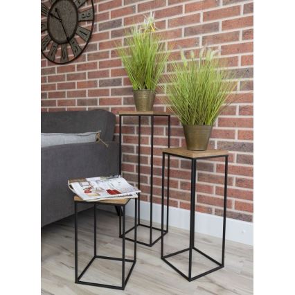 Blumenständer BASICLOFT 60x24 schwarz/braun