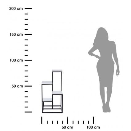 Blumenständer KASKADA 79x40 Schwarz/Weiß