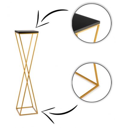 Blumenständer LOFT 100x24 cm gold/schwarz