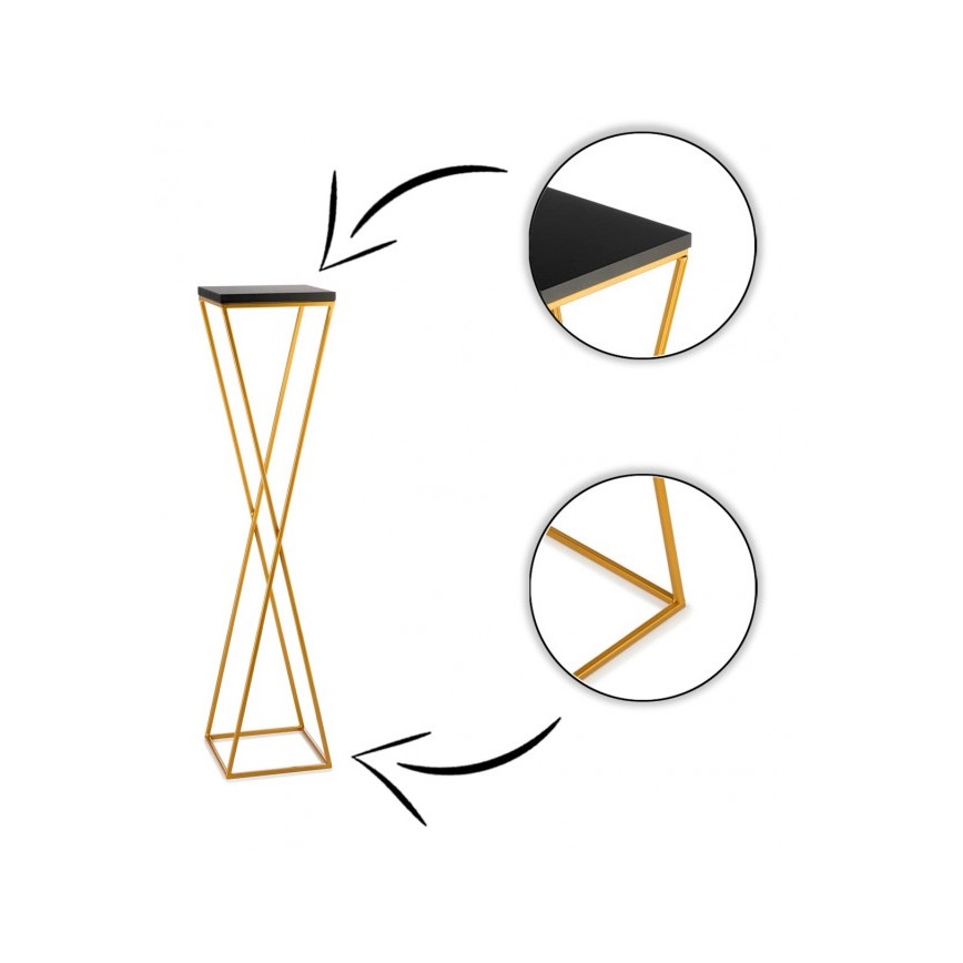 Blumenständer LOFT 100x24 cm gold/schwarz