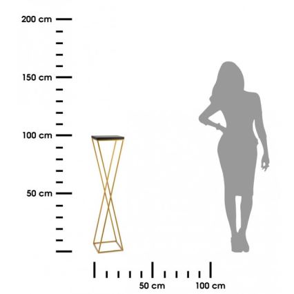 Blumenständer LOFT 100x24 cm gold/schwarz