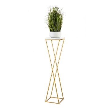 Blumenständer LOFT 100x24 cm gold/weiß