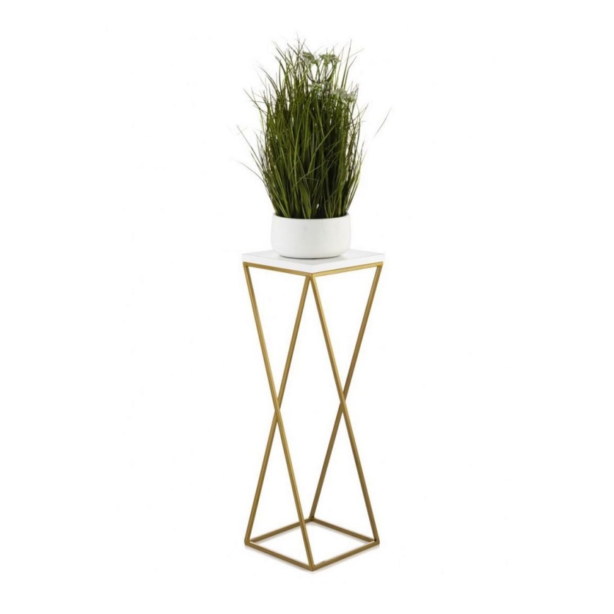 Blumenständer LOFT 70x24 cm gold/weiß