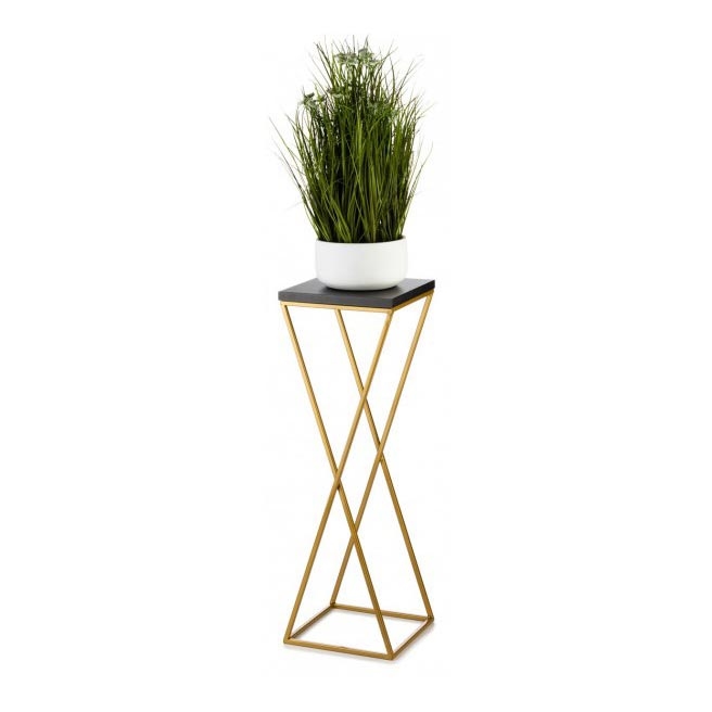 Blumenständer LOFT 70x24 cm golden/schwarz