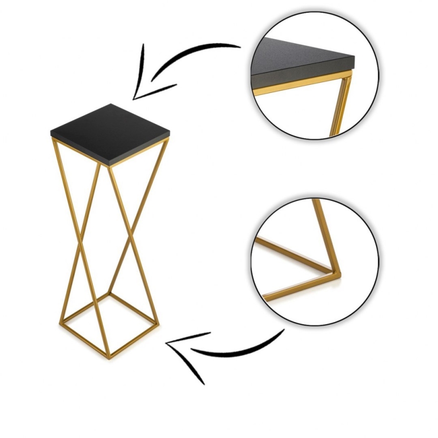 Blumenständer LOFT 70x24 cm gold/schwarz