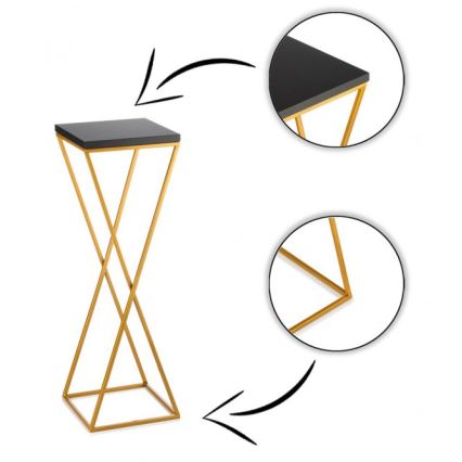 Blumenständer LOFT 70x24 cm gold/schwarz