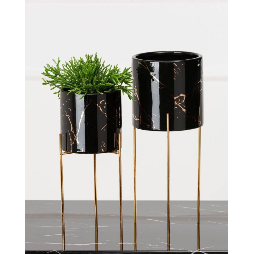 Blumenständer NILA 28x11 cm schwarz/gold