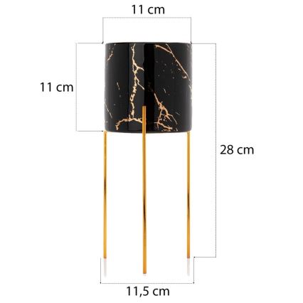 Blumenständer NILA 28x11 cm schwarz/gold